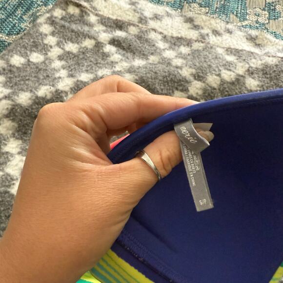 Aerie Size 8 Medium Blakley Rainbow Striped Push Up Bikini Swimming Suit - Picture 6 of 6